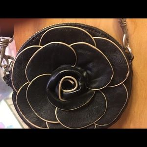 Leather flower wristlet
